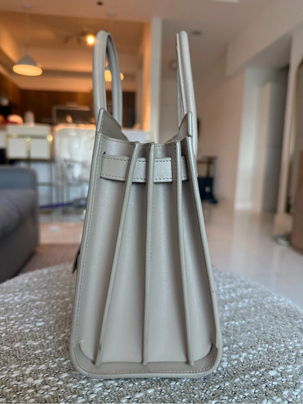 Saint Laurent Sac de Jour Baby in Smooth Leather Dark Beige - Preowned